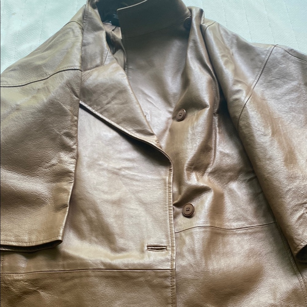 Womens Tan Leather Cape